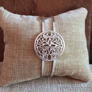 Silver Tone Hinged Bracelet